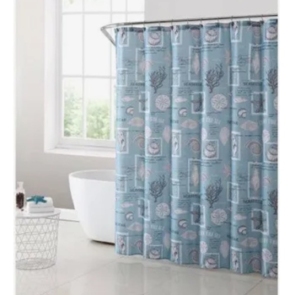 VCNY Home Nautical Fabric Shower Curtain Bath Set